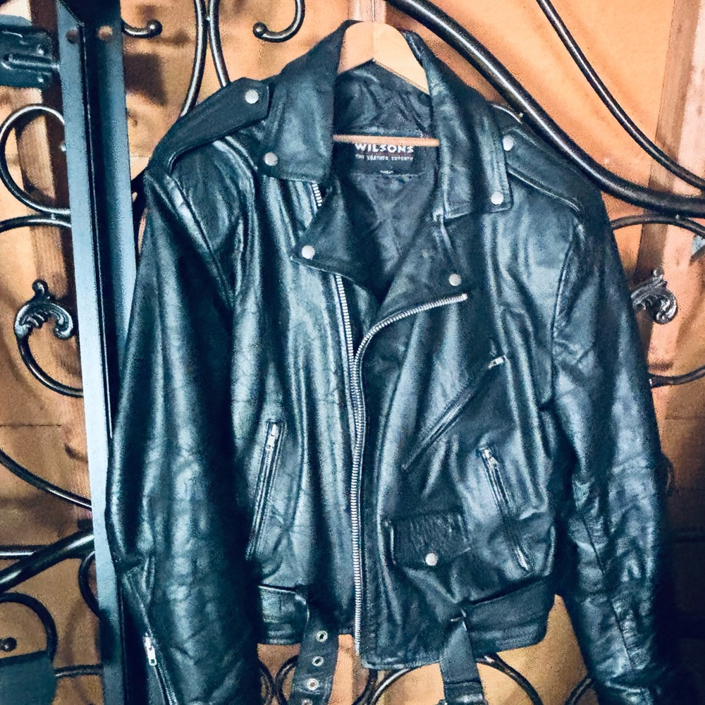 Wilson Black Leather Bomber Jacket